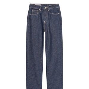 Zara Women's High-Rise Straight-Leg Jeans in Dark Indigo